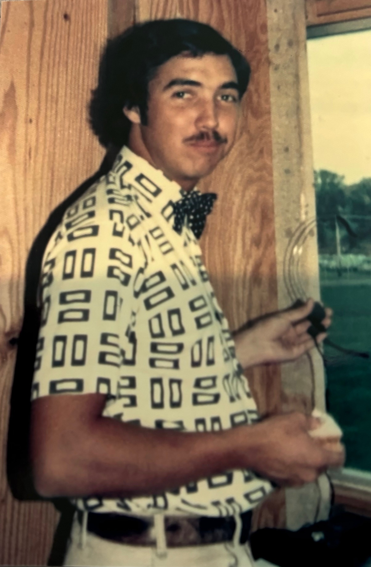 Bill McClearn in the WRCU booth, Fall 1973, from Debbie Wallerstein