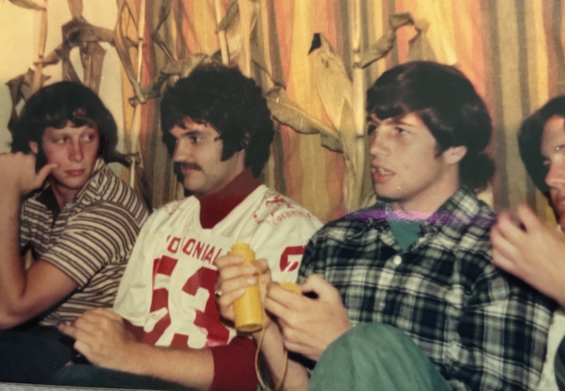 Larry Marsh, Bill Duesler, & Jim Merrifield at Burch Apts, Senior Week 1975 from Debbie Wallerstein