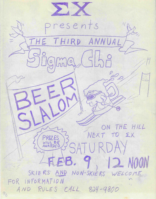 Sigma Chi tunk flyer from Richard Stark '75, artist
