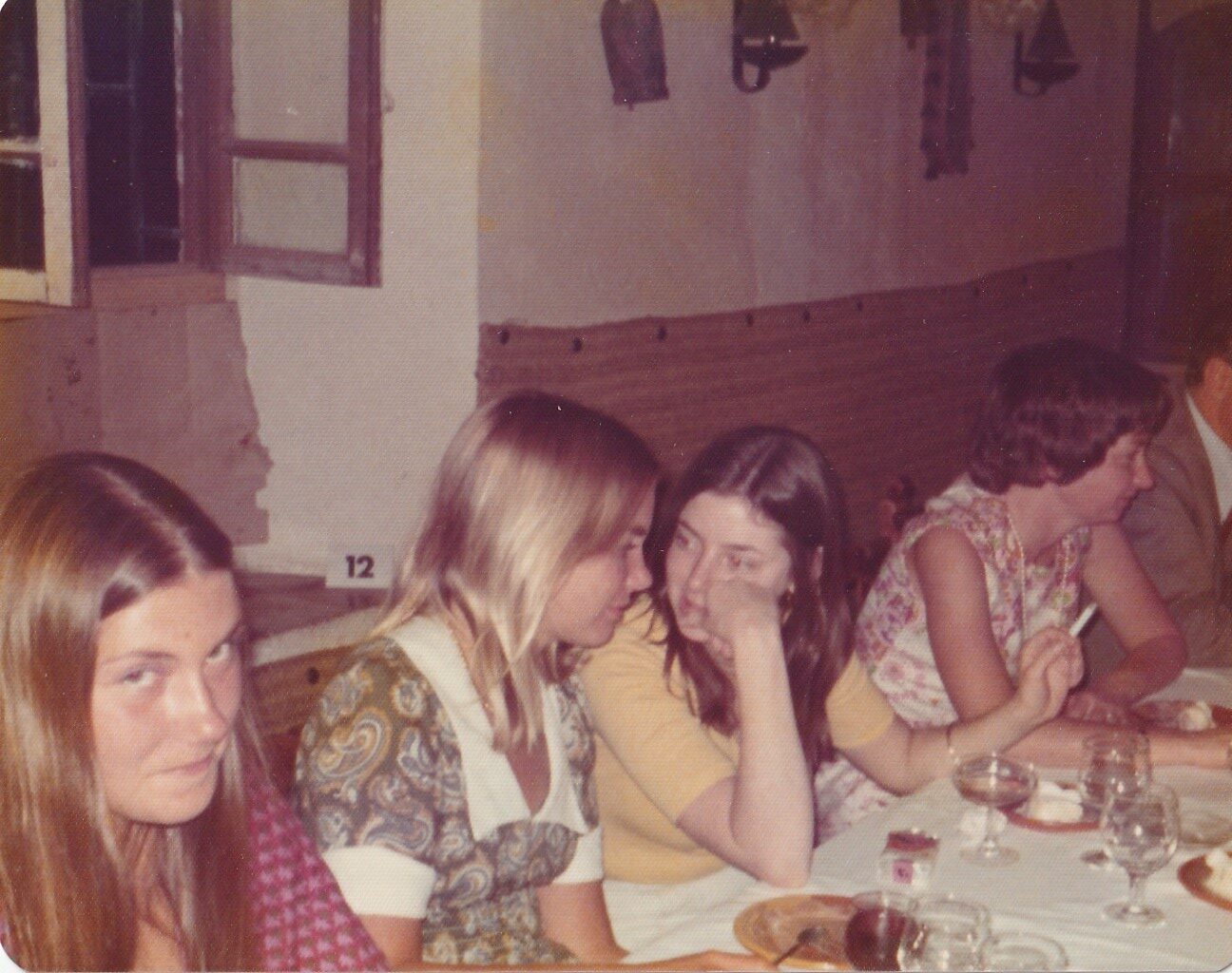 1974 Granada Study Group, Laura Westlund, Debbie Hohn, Marilyn Tron, Prof. GiGi, from Lynda Leslie