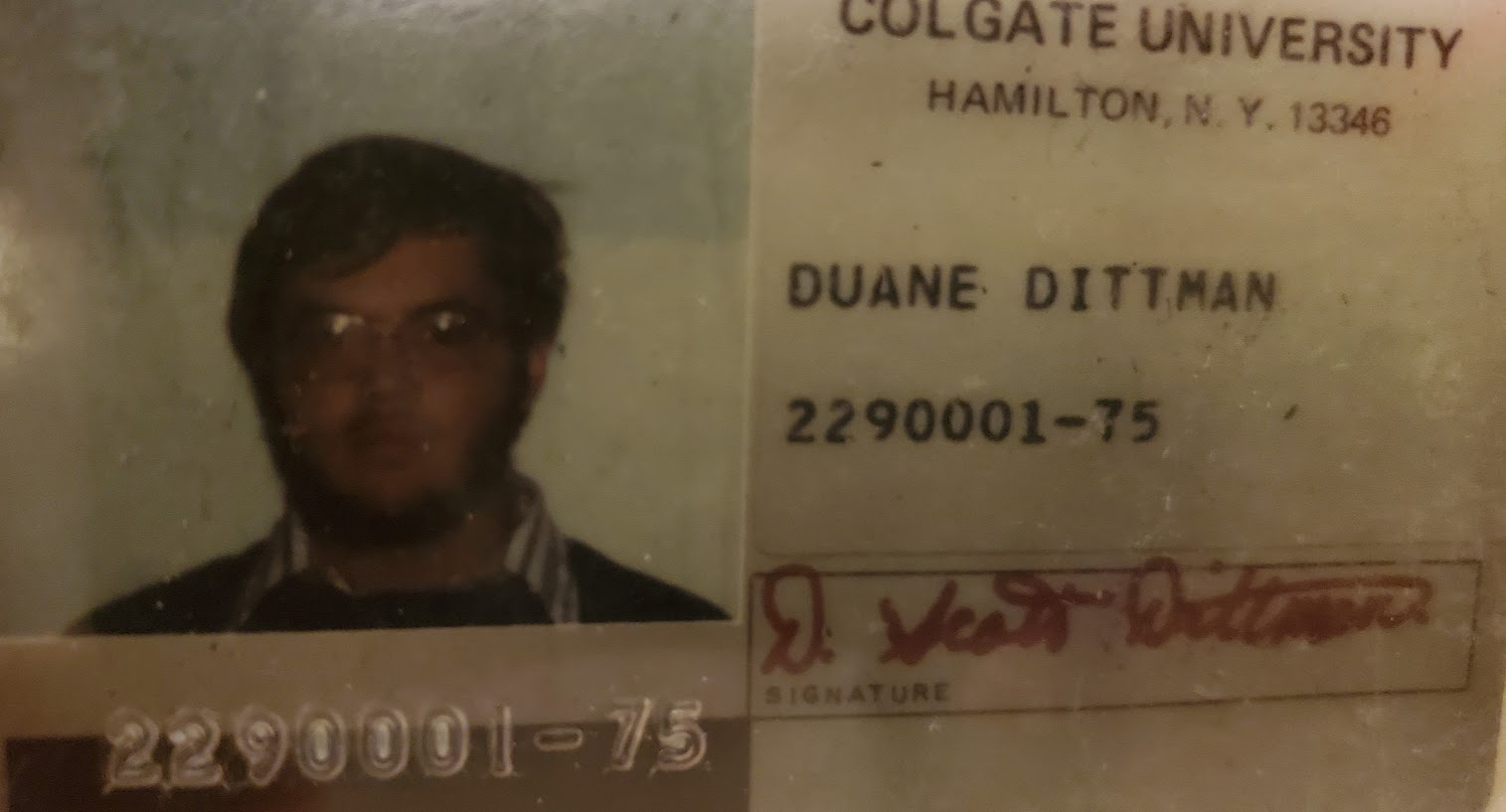 Colgate ID Fall 1974, from Scott Dittman