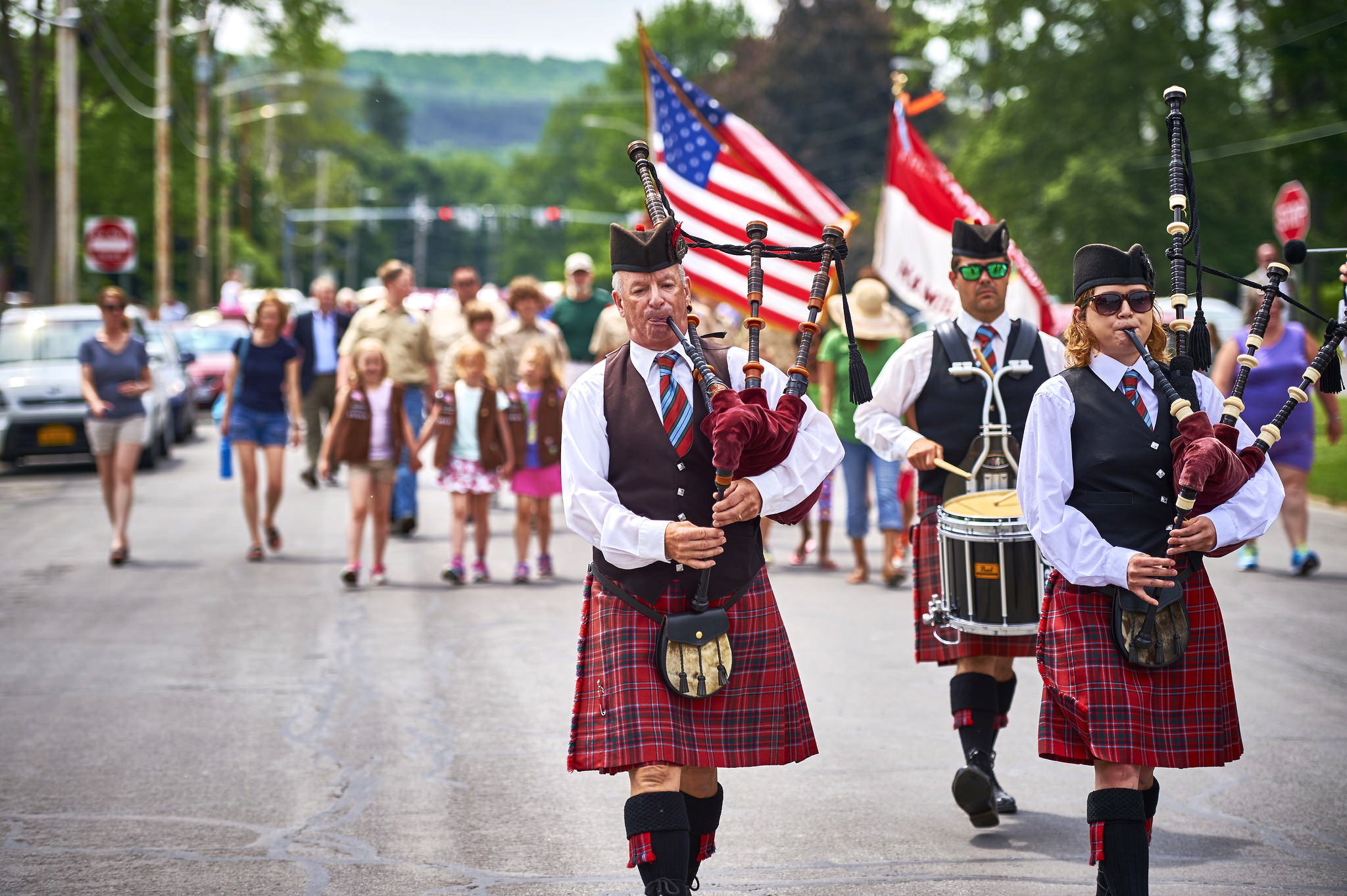40th Reunion, 2015; Bagpipers Lead the Class Parade