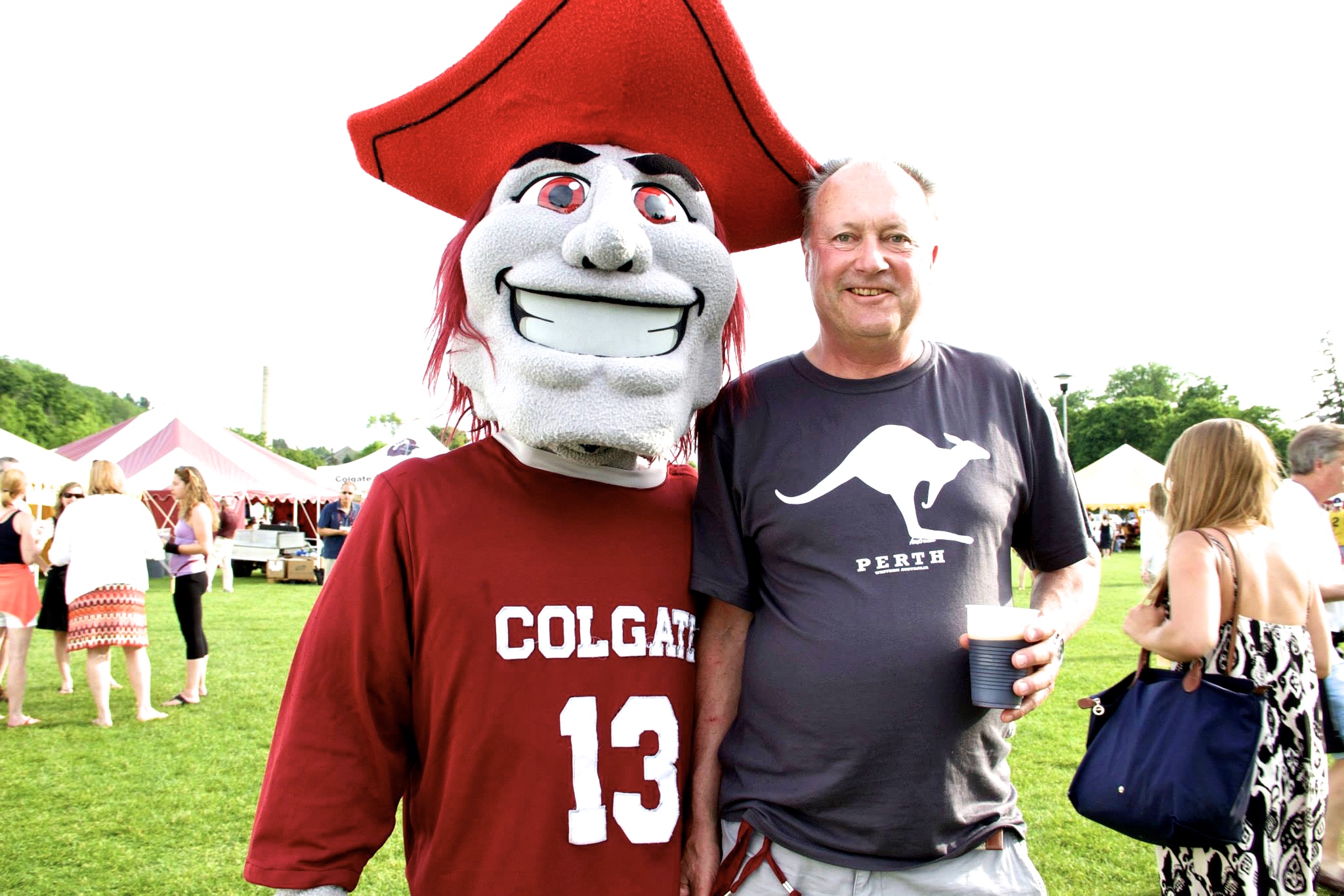 40th Reunion, 2015; Raider Posing with Dan Belica