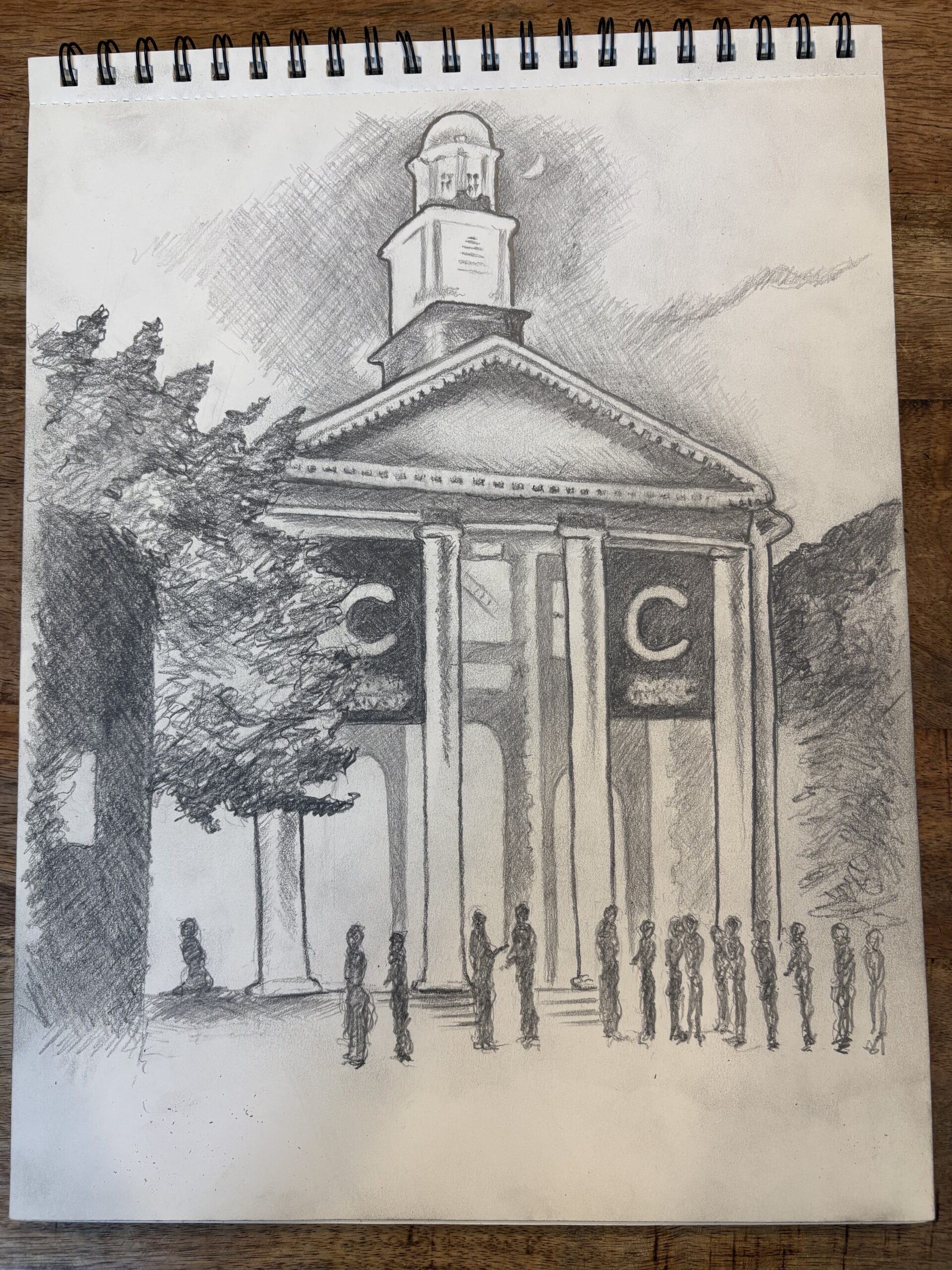 Reunion 2025 Colgate Memorial Chapel, sketch by Dan Schramm