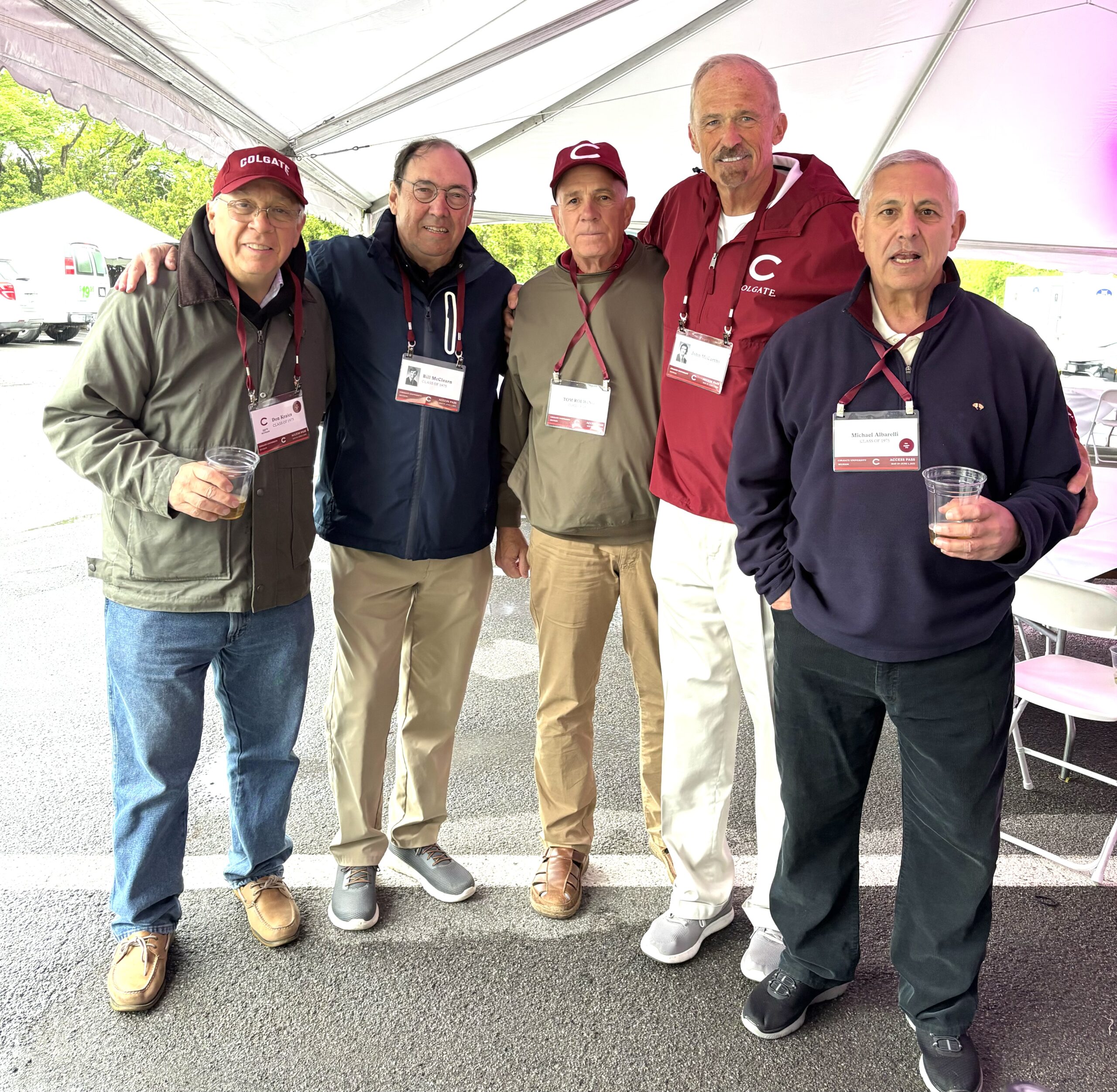 Reunion 2025 Don Kraics, Bill McClearn, Tom Rolwing, John McCarthy & Mike Albarelli at Phi Psi reception from Bergeron