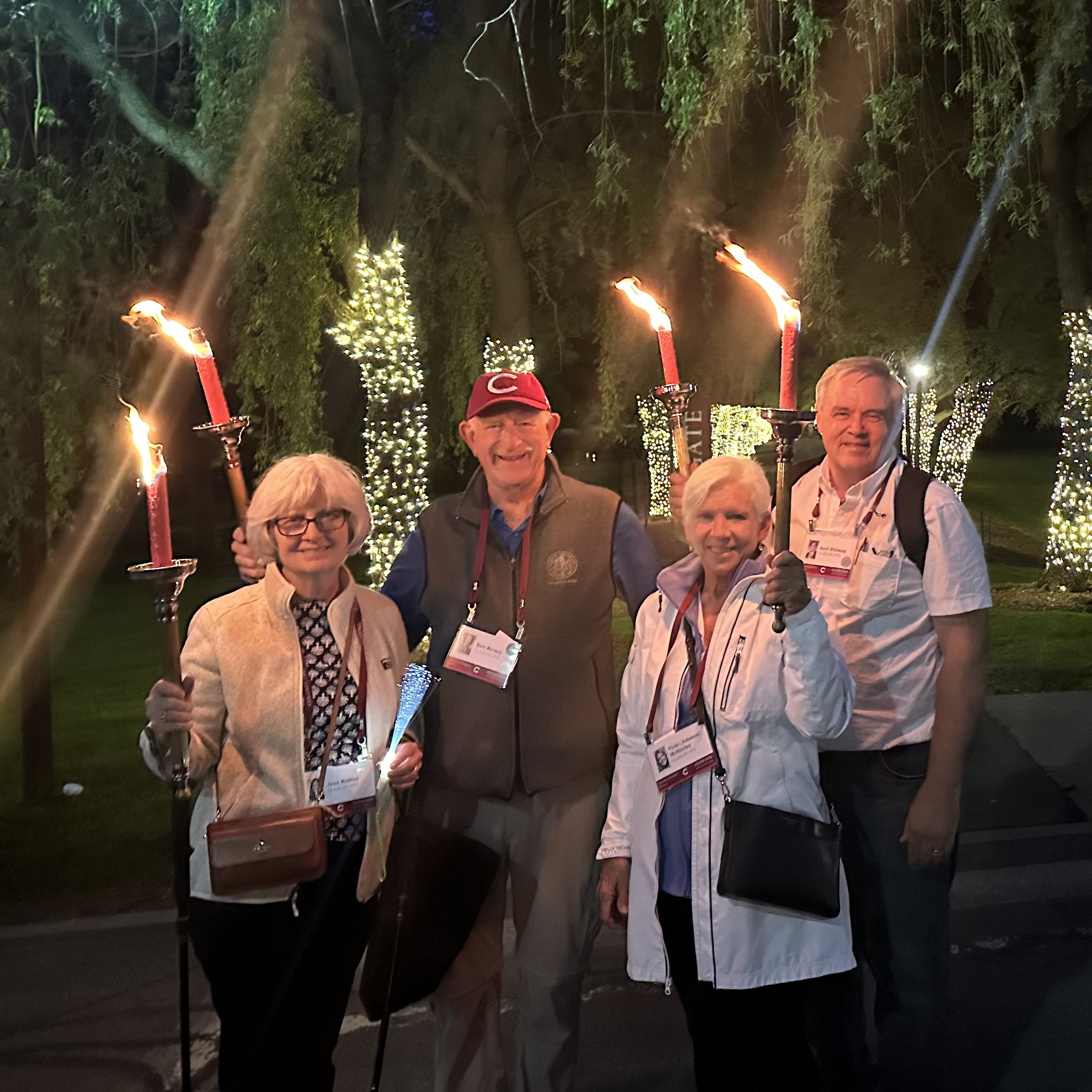 Reunion 2025, Jean Kiddoo, Bert Berney, Vicki Johnson McShirley, Scott Dittman, by Kiddoo