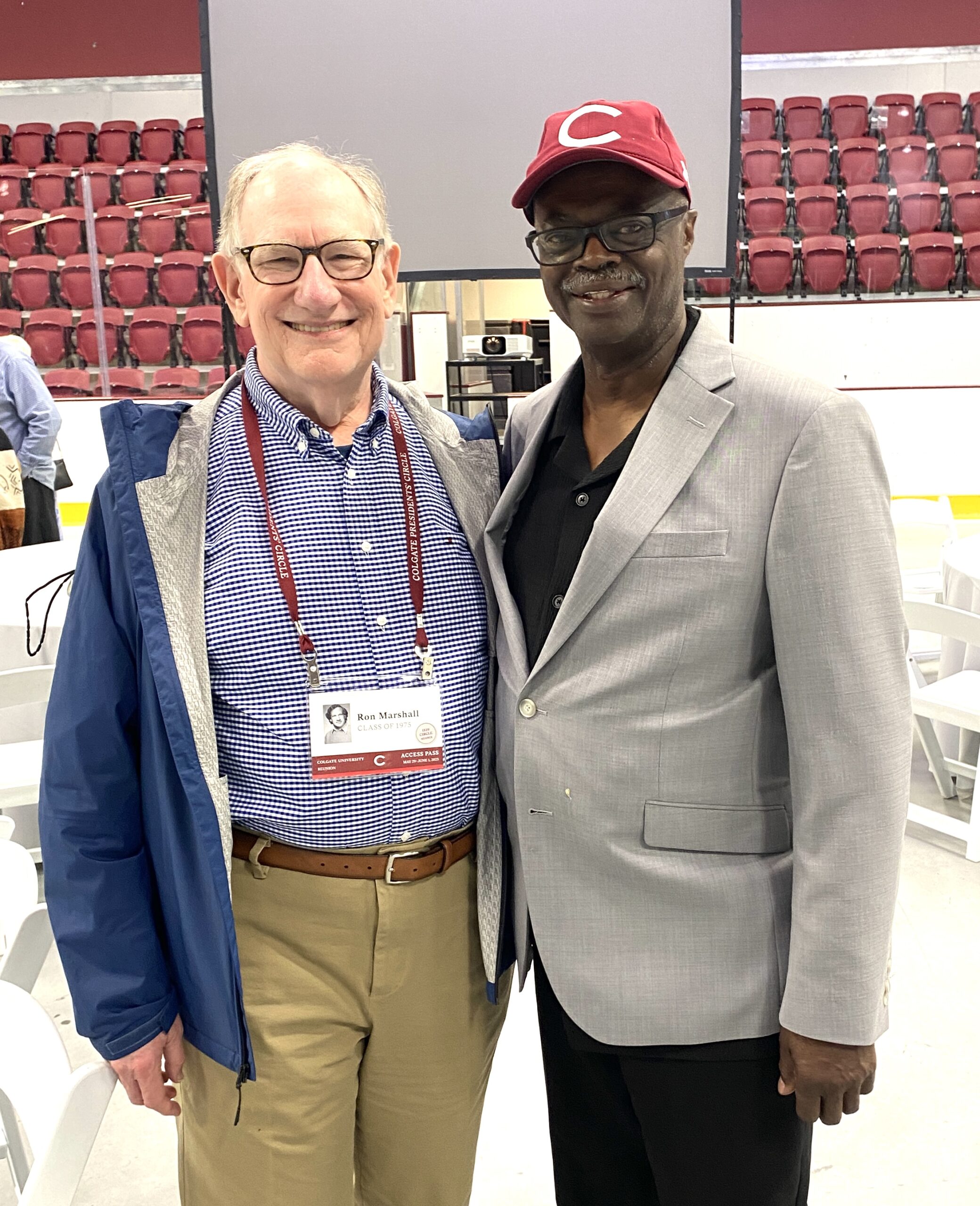 Reunion 2025 Ron Marshall & Bob Williams at Class Dinner in 1965 Arena from Bergeron