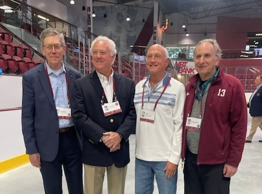 Reunion 2025, West Andrews freshman-year roommates, Ted Bergh, Dave Lake, John McCutcheon & Dan Mason, by Bergh